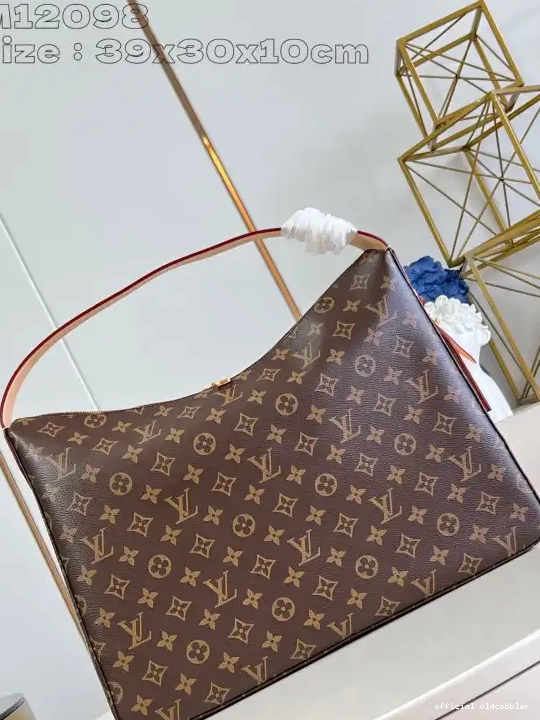Official oldcobbler MM-39x30x10cm Slouchy VUITTON LOUIS 0527